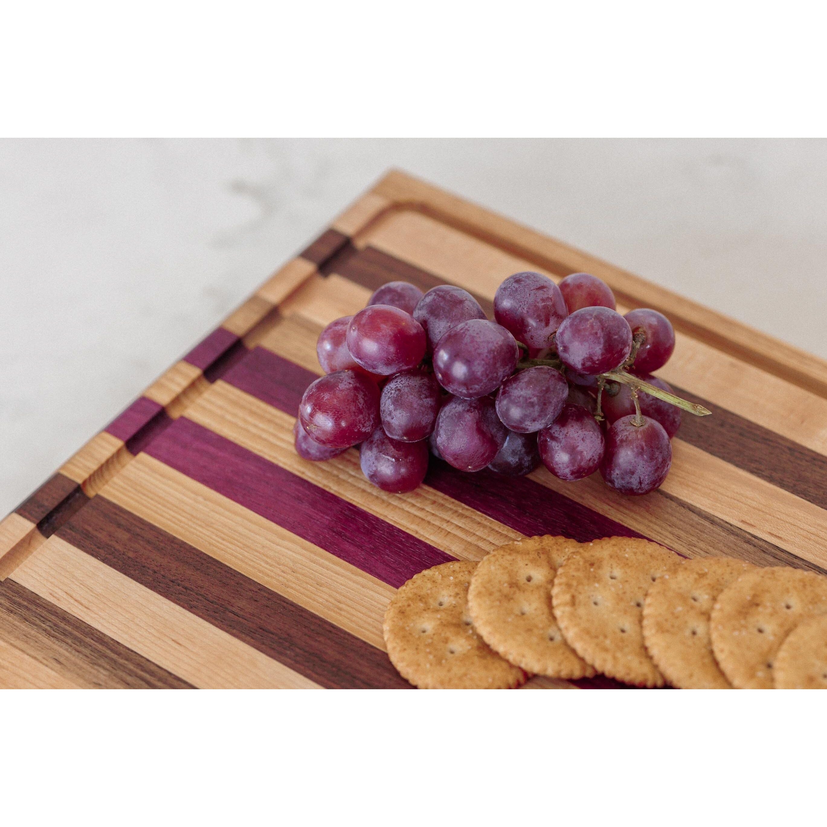 Cutting Board (C) with juice groove - Purpleheart, Walnut, shops Cherry & Maple (C)