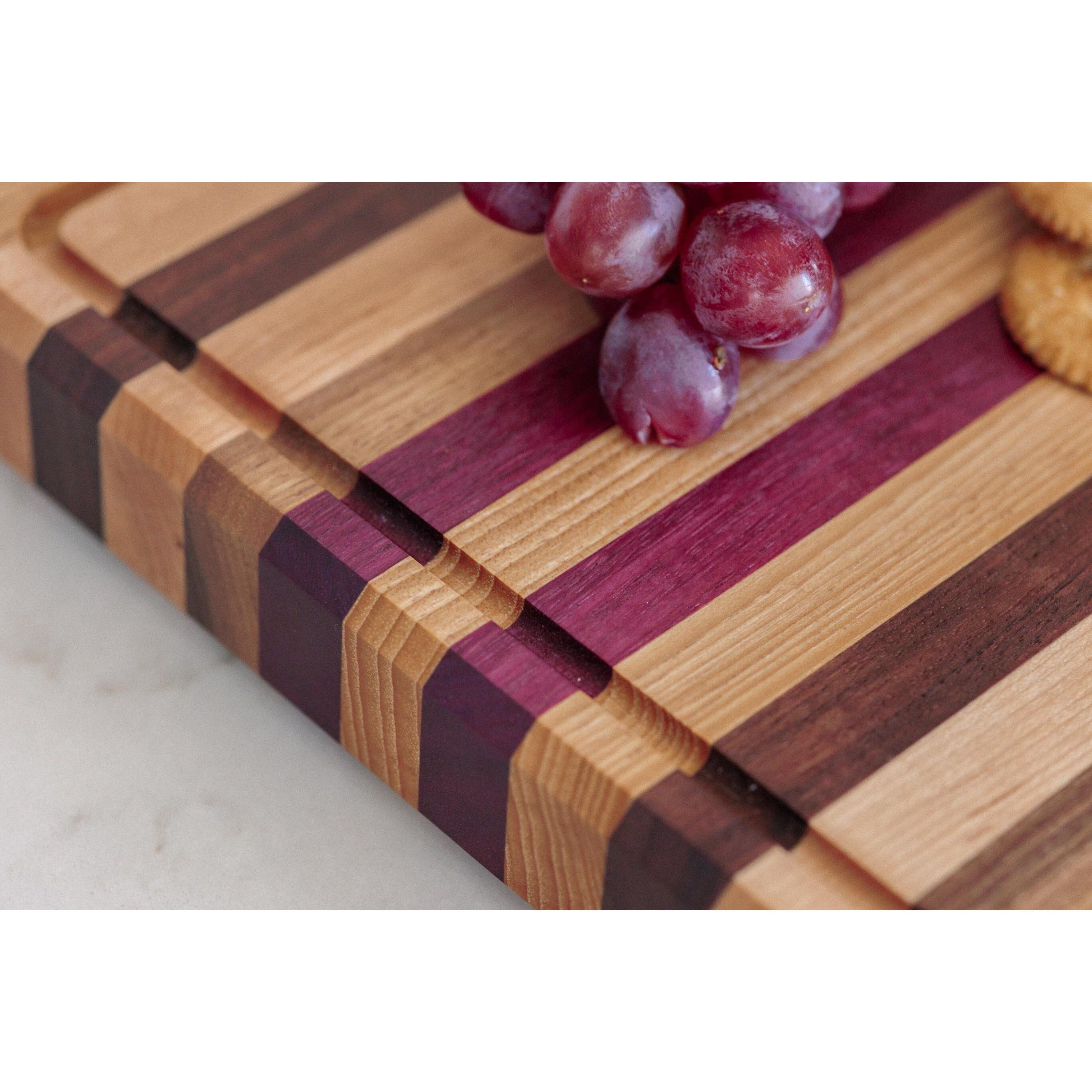 Cutting Board (C) with juice groove - Purpleheart, Walnut, Cherry & Maple on sale (C)